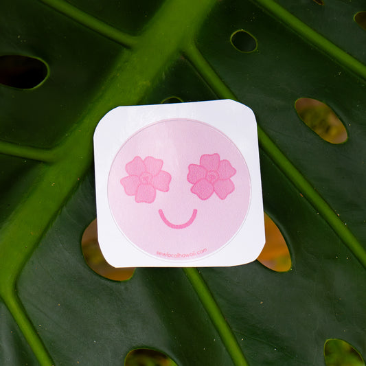 Smiley Face Pink Sticker