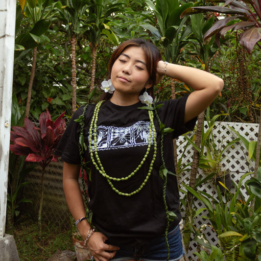 Lei of Love- Black Ti Leaf Crewneck Graphic Tee