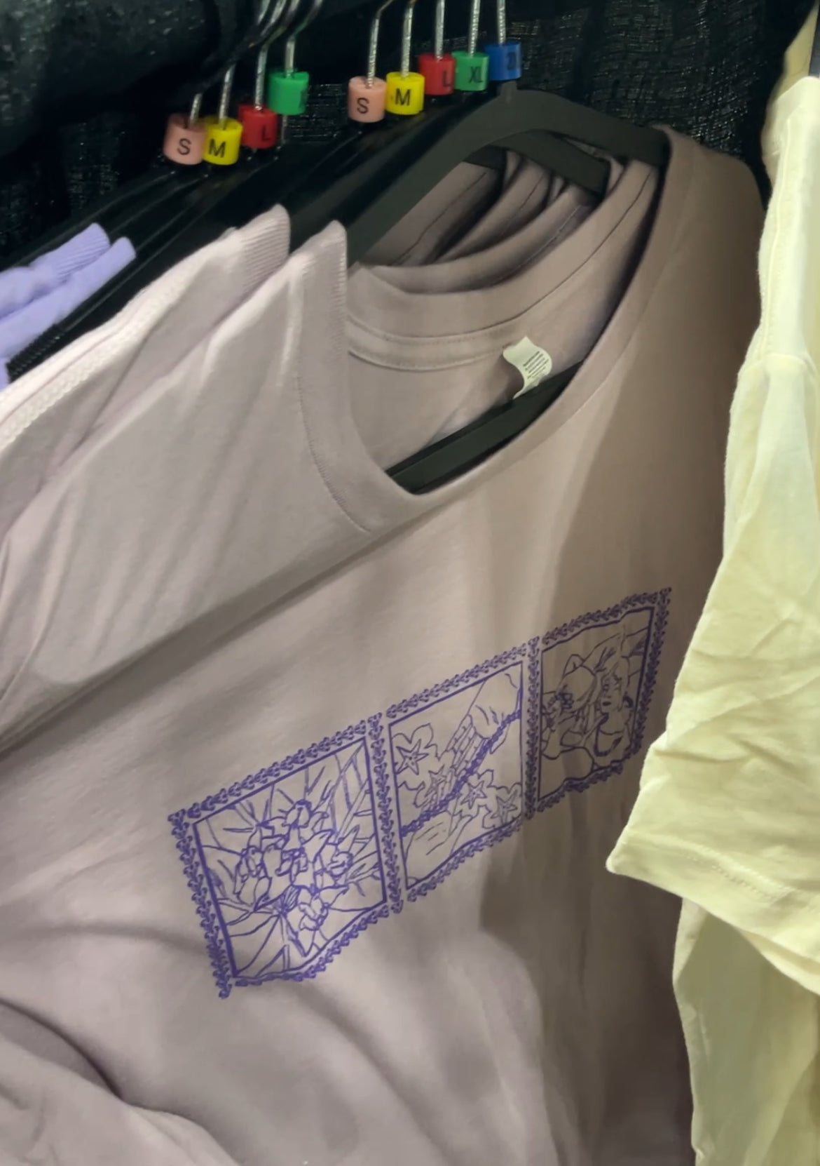 Lei of Love- Light Violet Crown Flower Crewneck Graphic Tee
