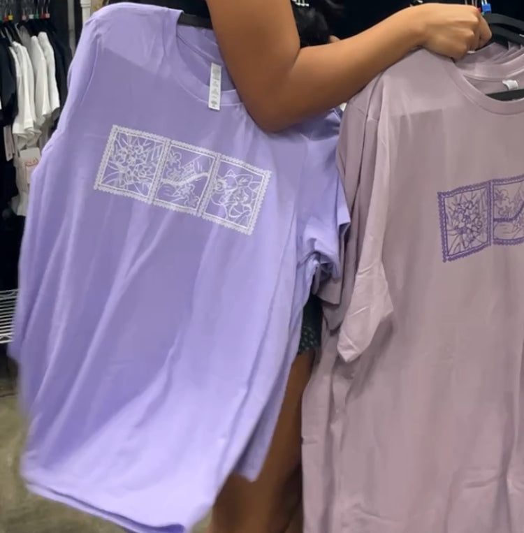 Lei of Love- Lavender Crown Flower Full Length Baby Tee