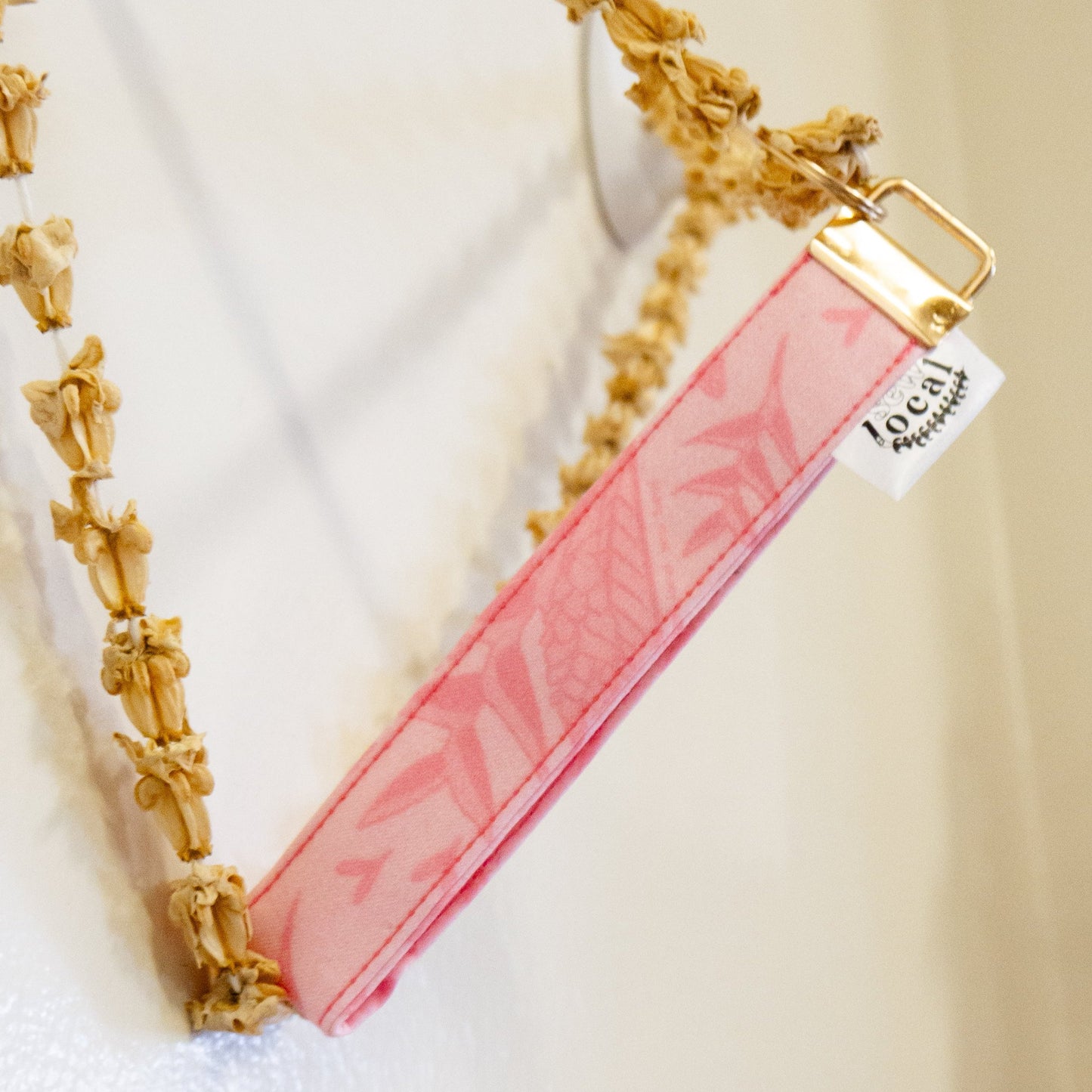 Honi- Pink Bird of Paradise & Red Ginger Wristlet