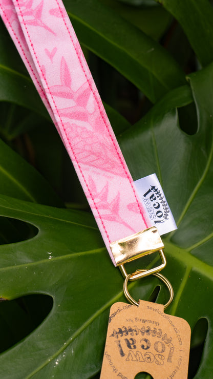 Honi- Pink Bird of Paradise & Red Ginger Lanyard