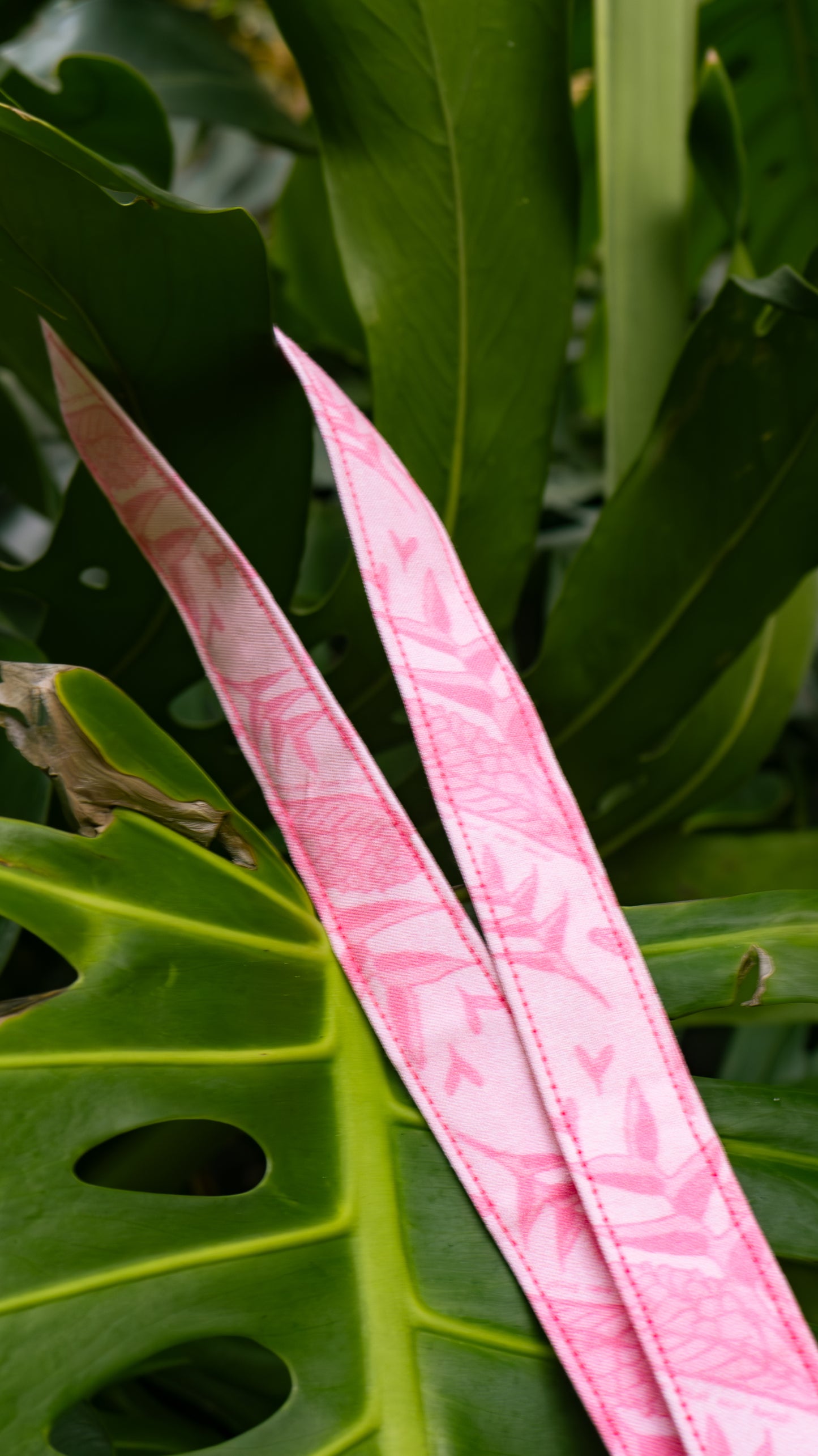 Honi- Pink Bird of Paradise & Red Ginger Lanyard