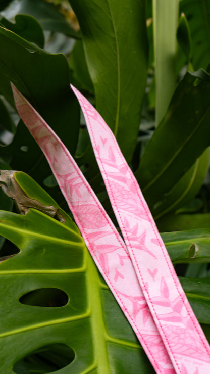 Honi- Pink Bird of Paradise & Red Ginger Lanyard