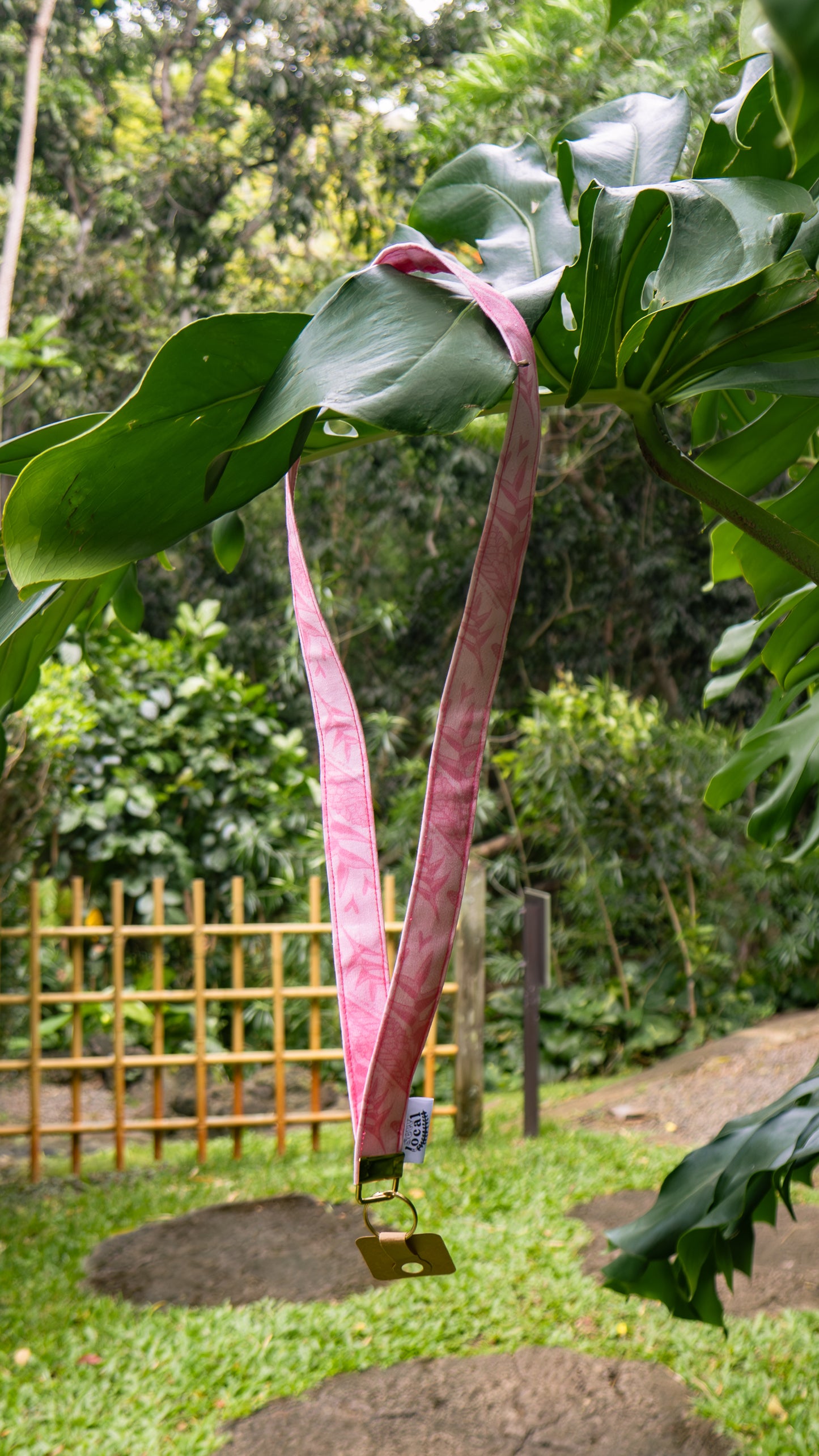 Honi- Pink Bird of Paradise & Red Ginger Lanyard