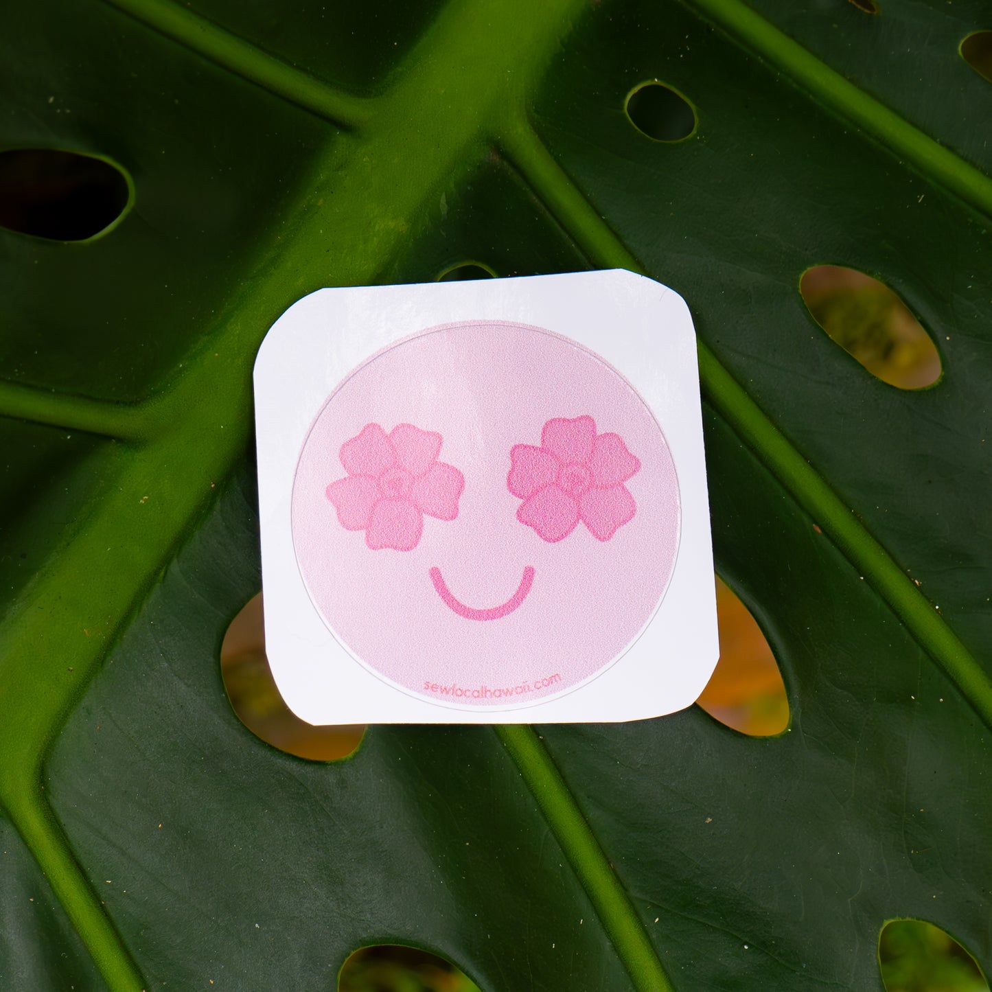 Smiley Face Pink Sticker