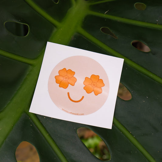 Smiley Face Orange Sticker