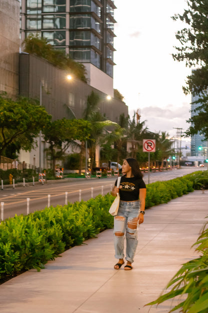 Pickin Home- Representing Hawaii Puas Black Cropped Baby Tee