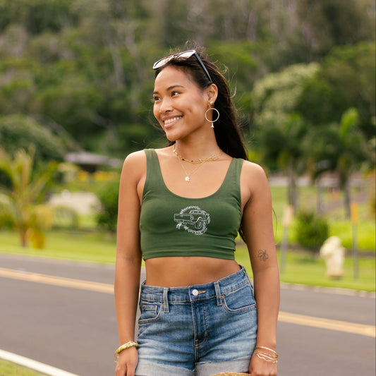 We Go Vencha - Green Cropped Tank Top