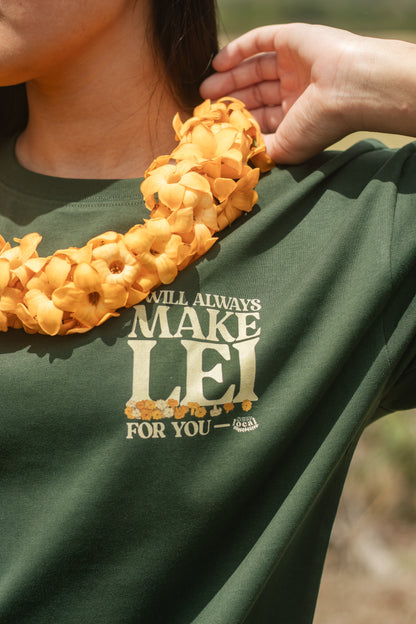 Lei of Love- Pua Kenikeni Make Lei Green Graphic Tee