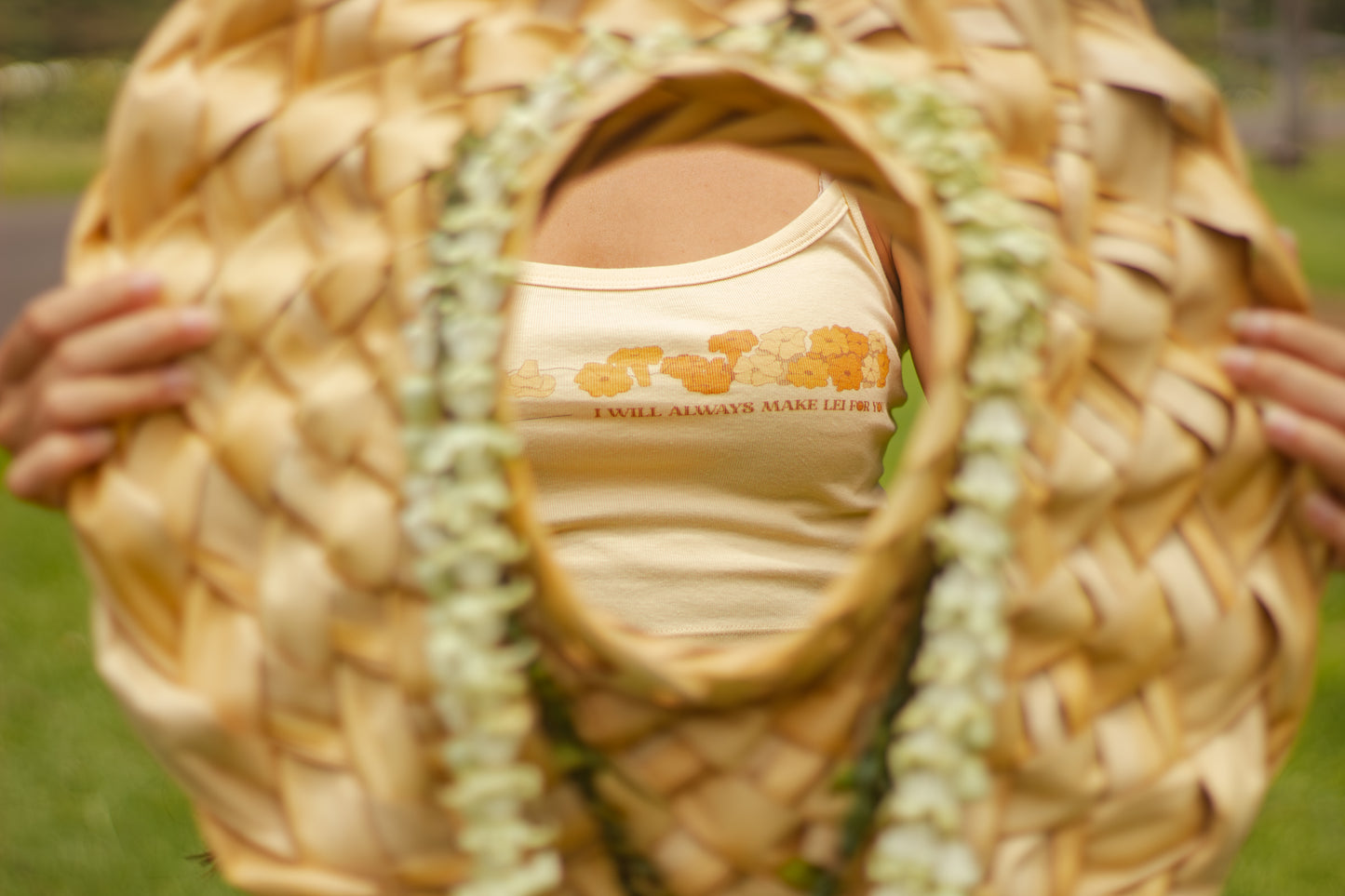 Lei of Love- Pua Kenikeni Make Lei Beige Tank Top