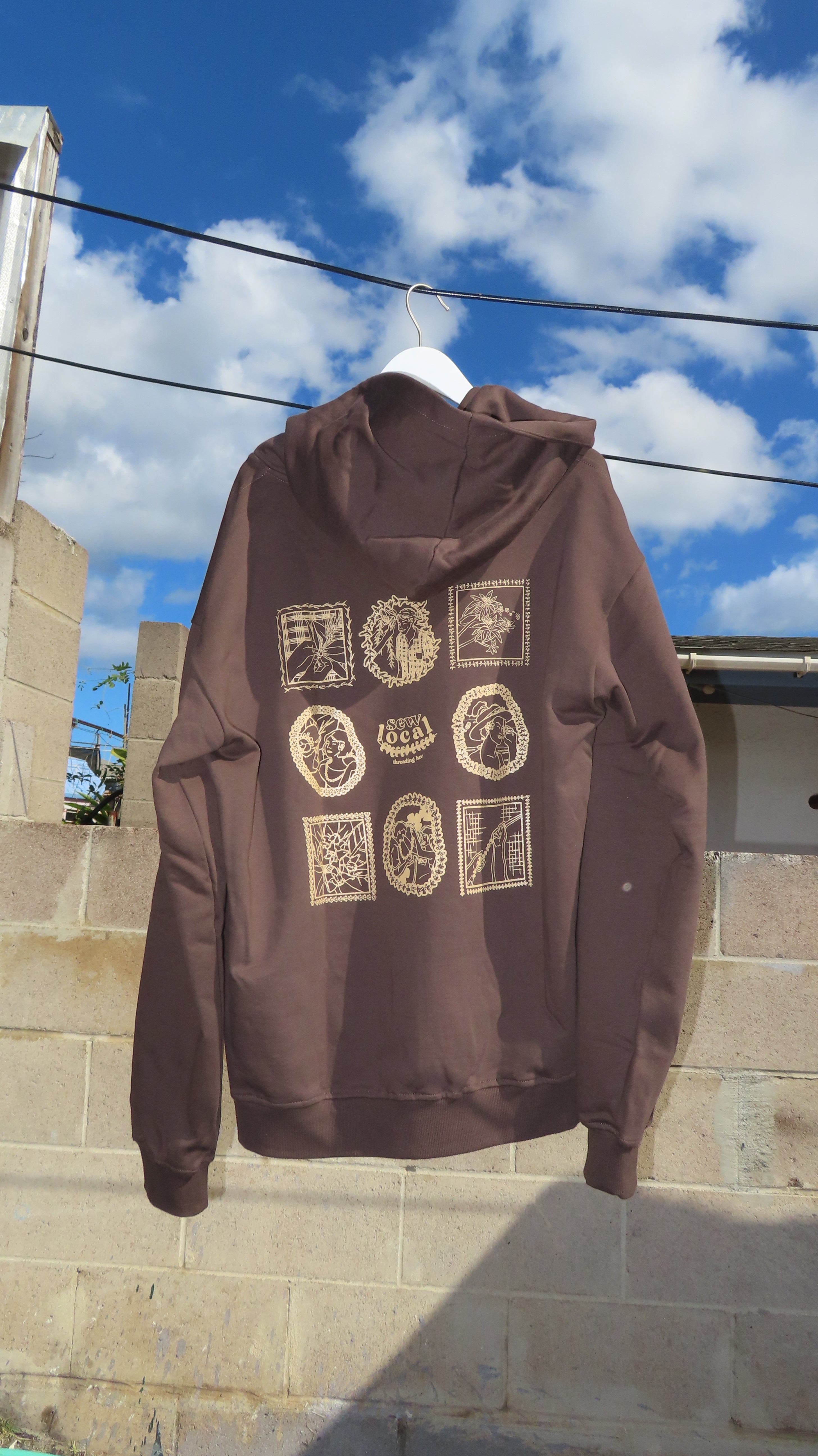 Lei of Love- Anniversary Brown Zip Up Hoodie – Sew Local