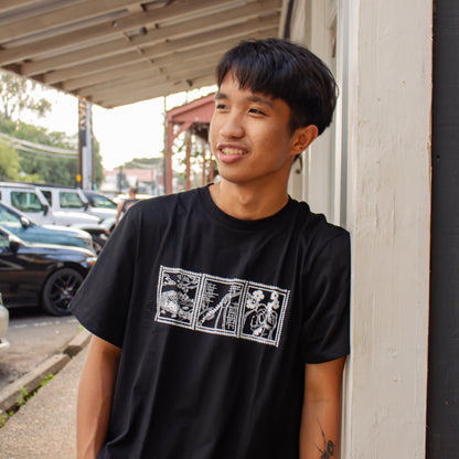 Lei of Love- Black Puakenikeni Crewneck Graphic Tee