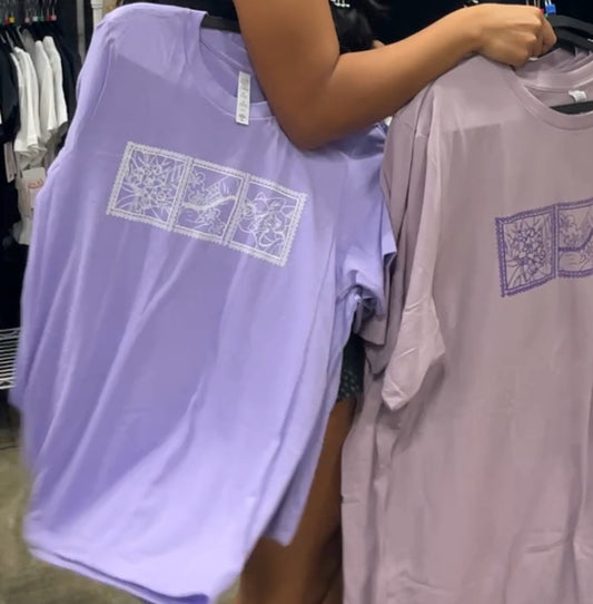 Lei of Love- Lavender Crown Flower Full Length Baby Tee