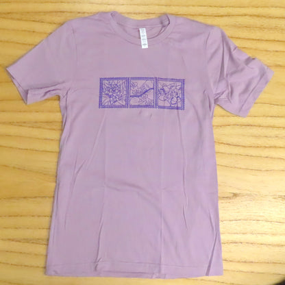 Lei of Love- Light Violet Crown Flower Crewneck Graphic Tee