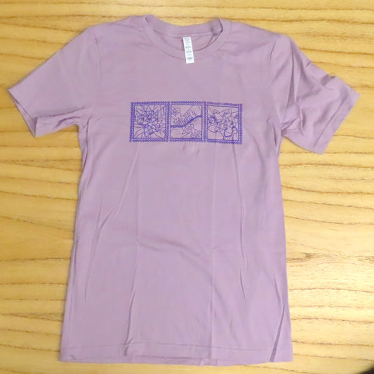 Lei of Love- Light Violet Crown Flower Crewneck Graphic Tee