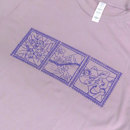 Lei of Love- Light Violet Crown Flower Crewneck Graphic Tee
