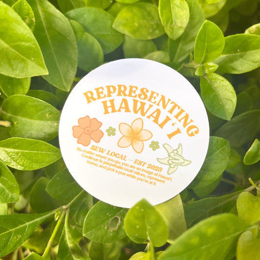 Representing Hawaii Pua Trio Sticker