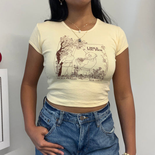 Da Pua Pickers- Beige Baby Tee