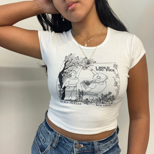 Da Pua Pickers- White Baby Tee
