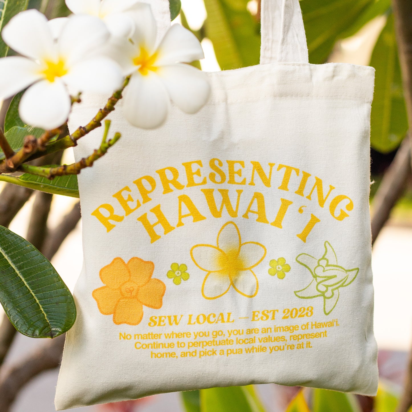 Pickin Home- Representing Hawaii Yellow Mini Tote