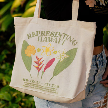 Pickin Home- Representing Hawaii Green Zipper Tote