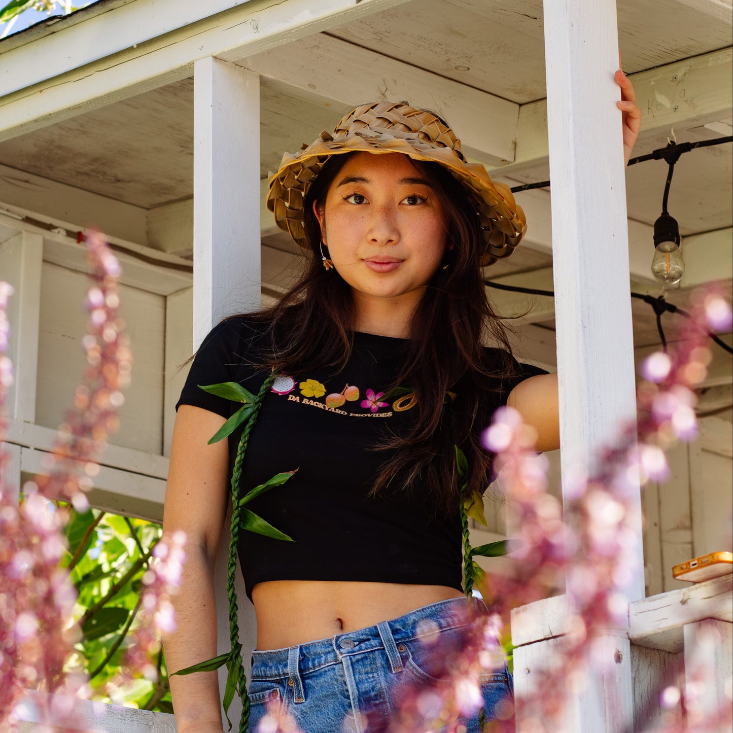 Hawaii Provides Pt 2- Colored Backyard Black Cropped Baby Tee