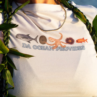 Hawaii Provides Pt 2- Colored Ocean White Cropped Baby Tee