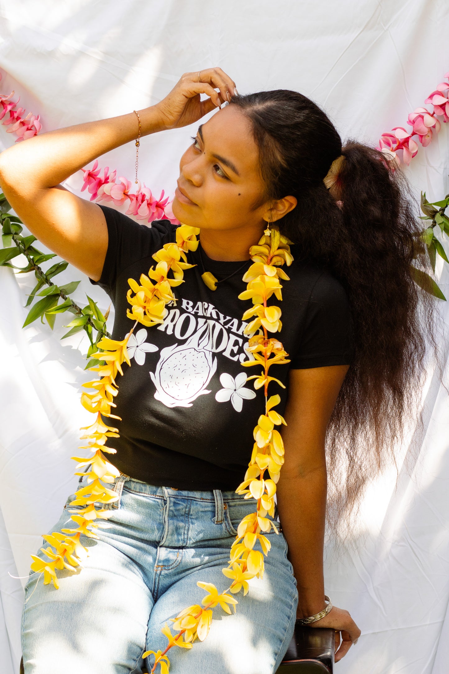 Hawaii Provides- Dragon Fruit Black Cropped Baby Tee