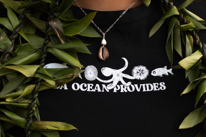 Hawaii Provides-Ocean Provides Black Cropped Baby Tee